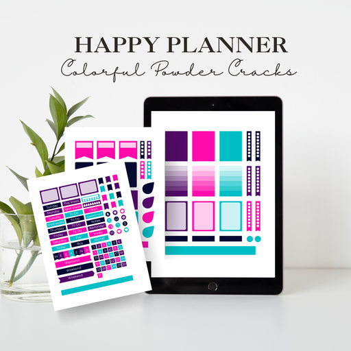 [006] Happy Planner Stickers - Colorful Powder Cracks