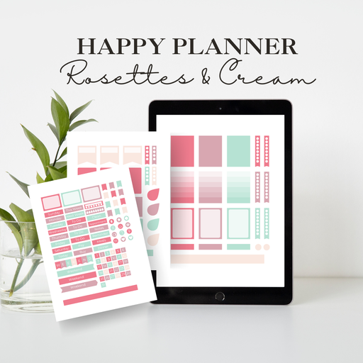 [001] Happy Planner Stickers - Rosettes & Cream