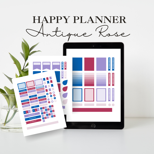 [003] Happy Planner Stickers - Antique Rose